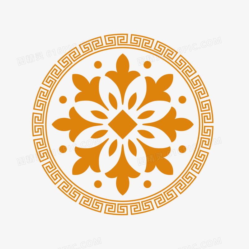 手绘青花瓷中式花纹免抠元素