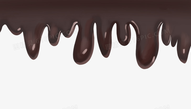 手绘巧克力流动液体免抠装饰素材