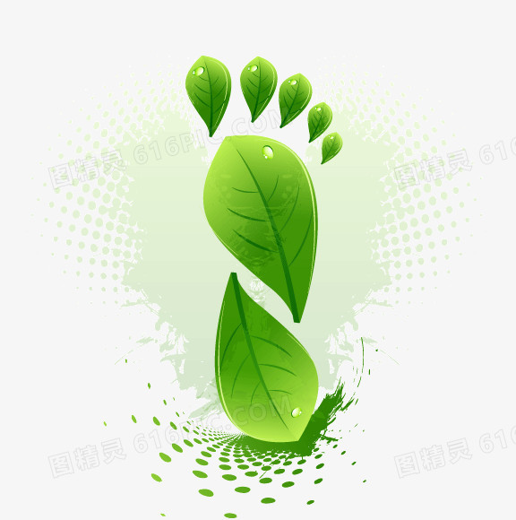 绿色 树叶 脚丫  装饰图案 矢量图