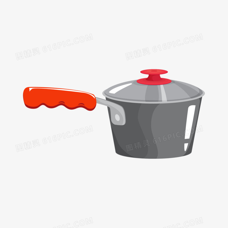 卡通矢量厨房用具烹饪器具之锅子素材