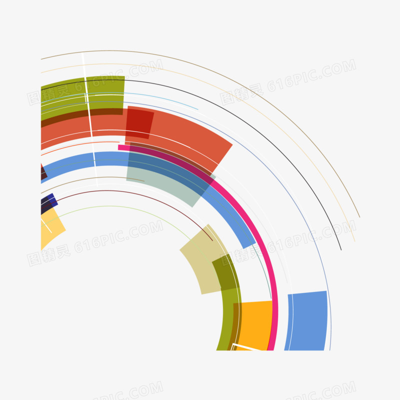 抽象炫彩圆环圆弧