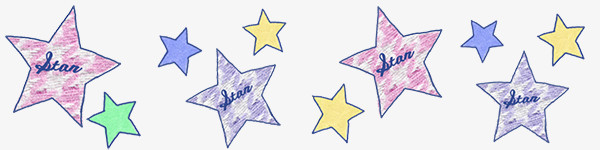 可爱卡通图标素材卡通图标素描 彩色星星