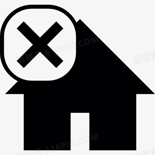 房子的十字标记图标
