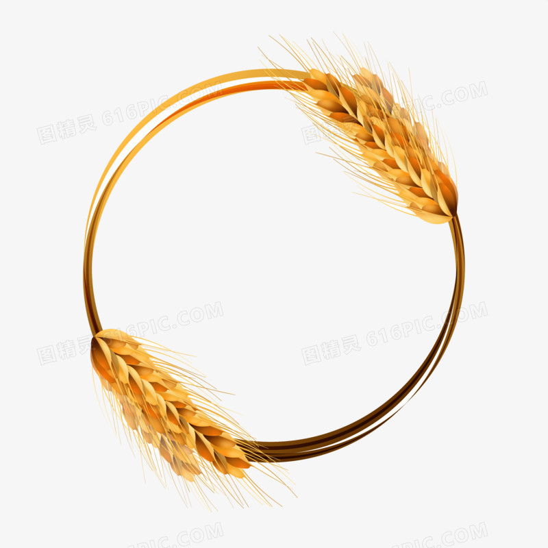 金色麦穗圆环矢量素材图片