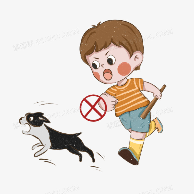 手绘反对虐待动物插画素材