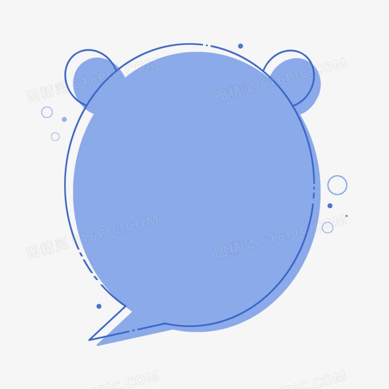 一组可爱卡通小动物对话框之小熊边框免抠元素