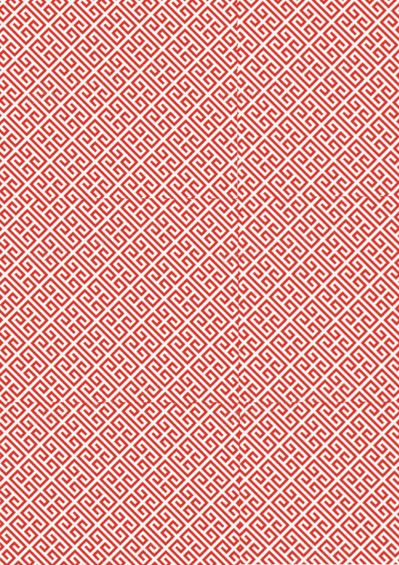 红色回纹中式中国风底纹元素