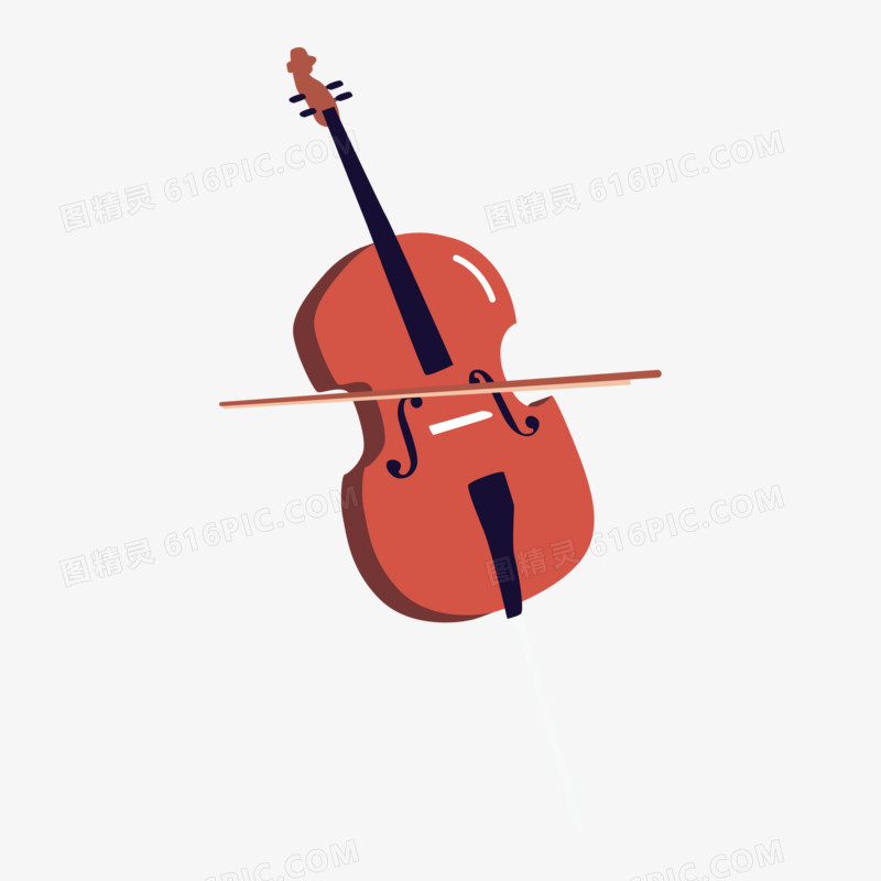 卡通矢量小提琴免抠元素