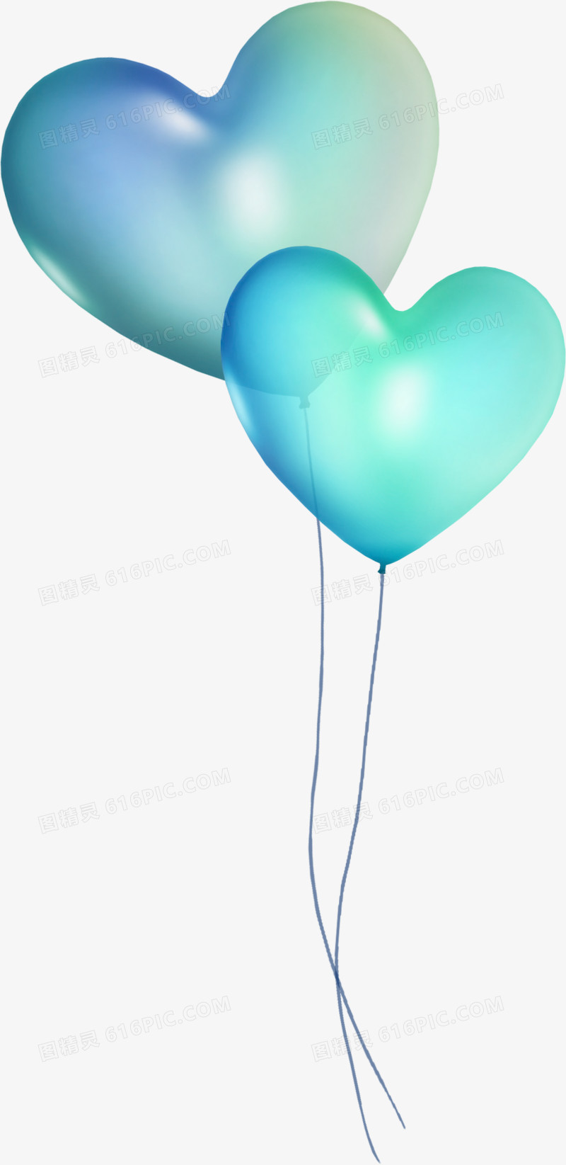 蓝色爱心气球