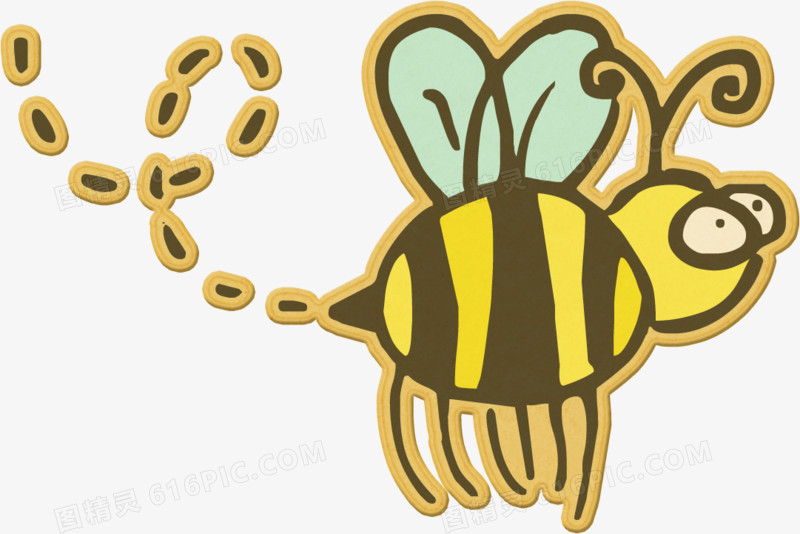 手绘彩色贴纸蜜蜂