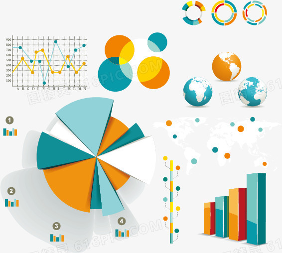 信息图形和图表的设计元素矢量素材,