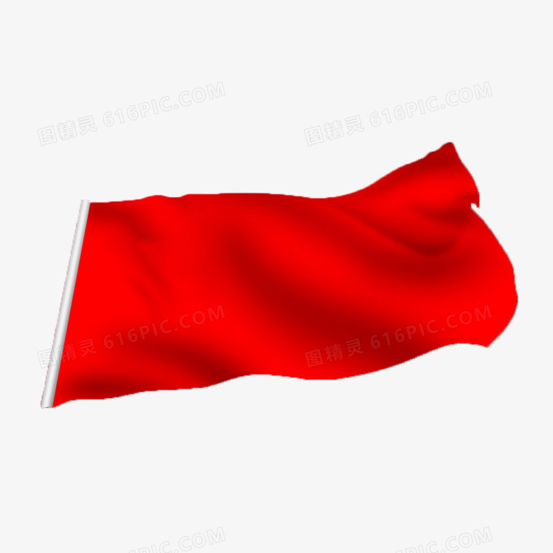 红色大气飘扬旗帜素材