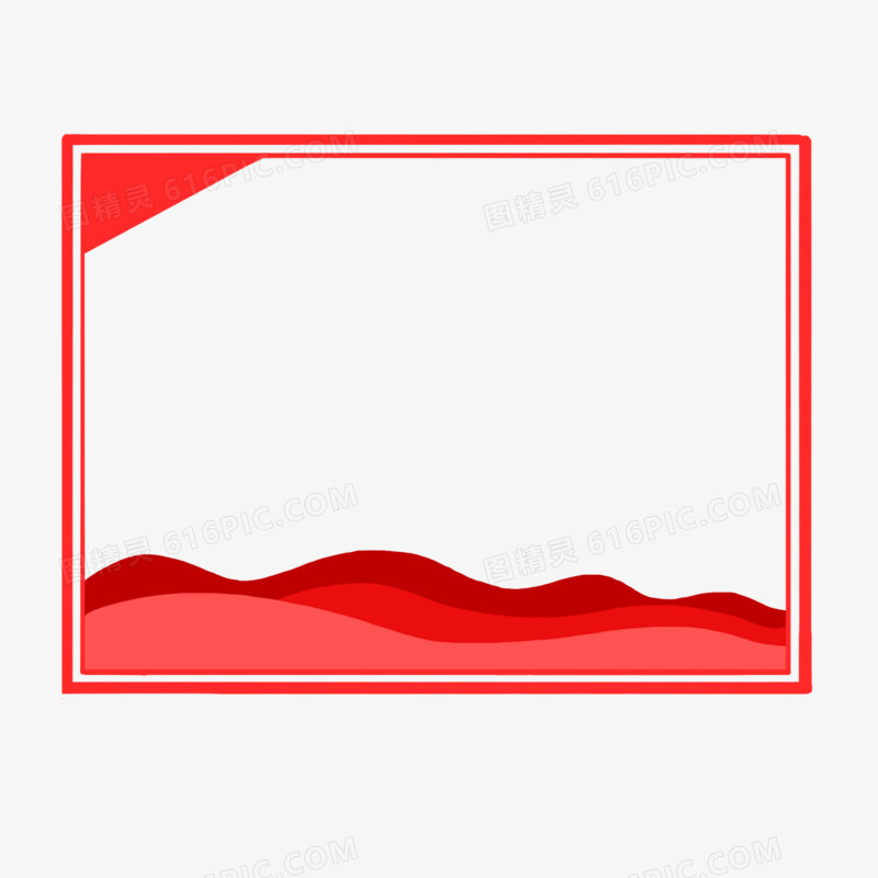 红绸幕布免抠边框元素素材