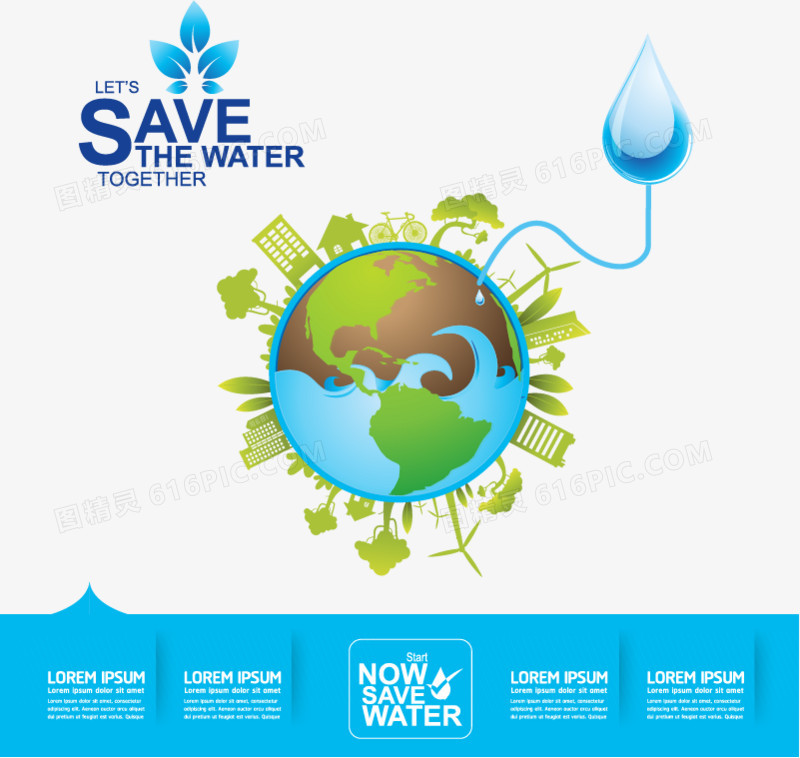 保护水资源环境保护数据化矢量图表