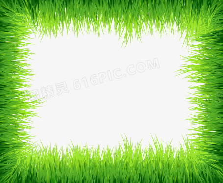 绿色草坪清新边框纹理