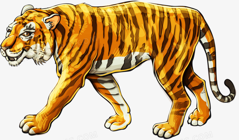关键词:手绘动物凶猛虎王动物世界图精灵为您提供行走的老虎免费下载