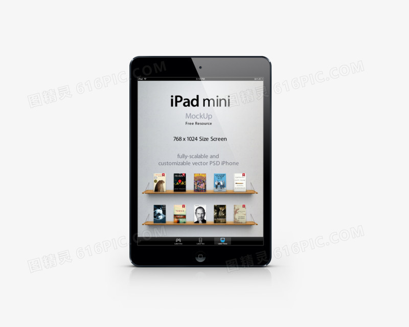 IPAD-Mini黑PSD素材