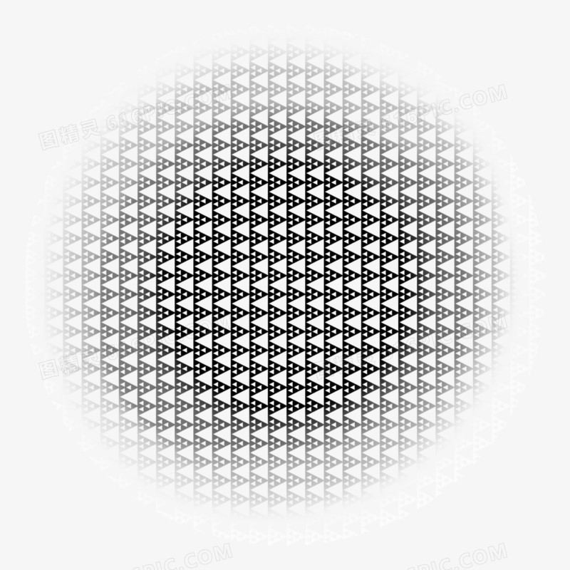 黑白圆形几何半色调纹理元素