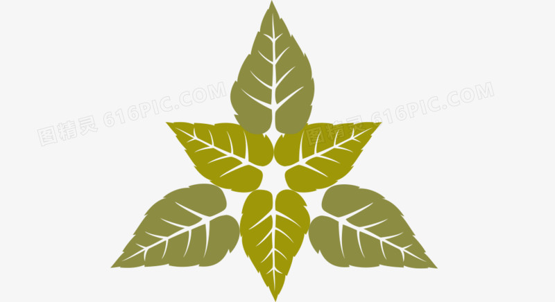 矢量绿色树叶泰国花纹 繁复宫廷风