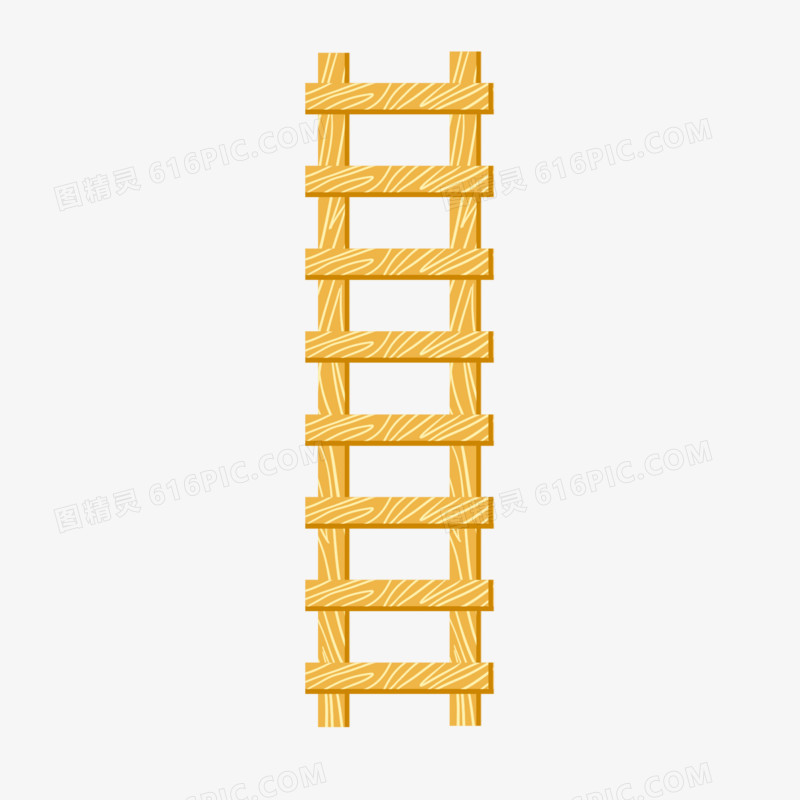 手绘黄色梯子扶梯素材