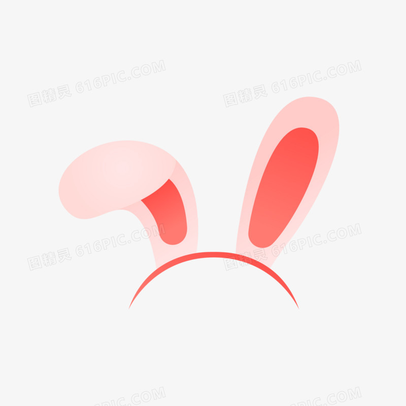 兔耳朵卡通装饰元素