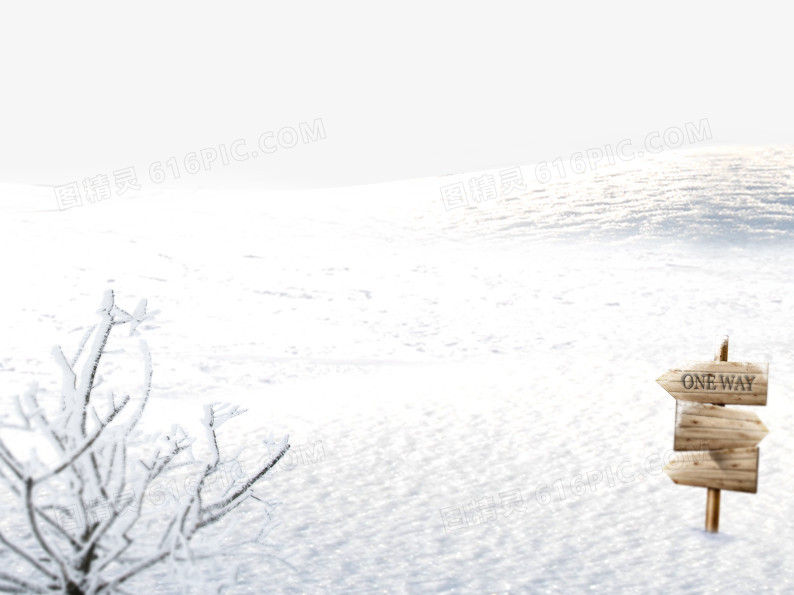 雪地上的指示牌