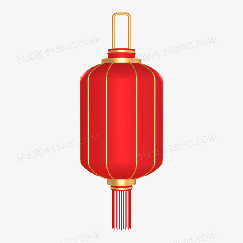 红色C4D传统中国风灯笼元素