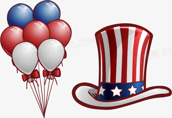 美国国旗变形帽子气球