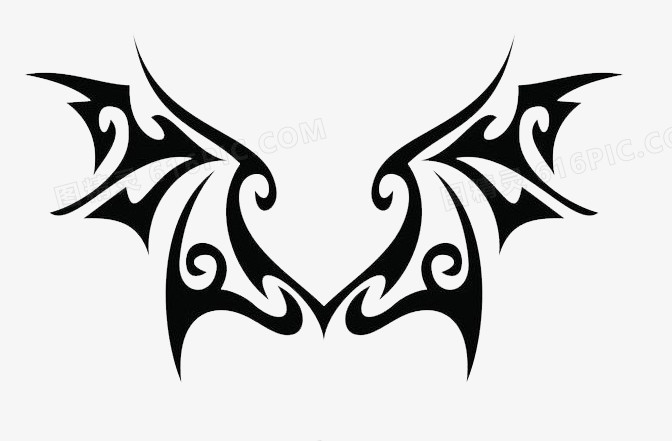 关键词:黑色图腾纹身图案翅膀图精灵为您提供黑色翅膀图腾免费下载,本