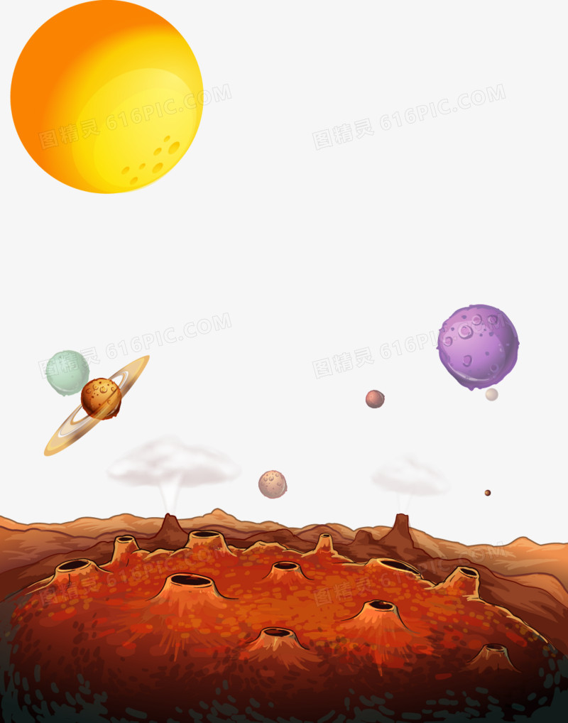 图精灵 免抠元素 卡通手绘 > 矢量卡通火星表面
