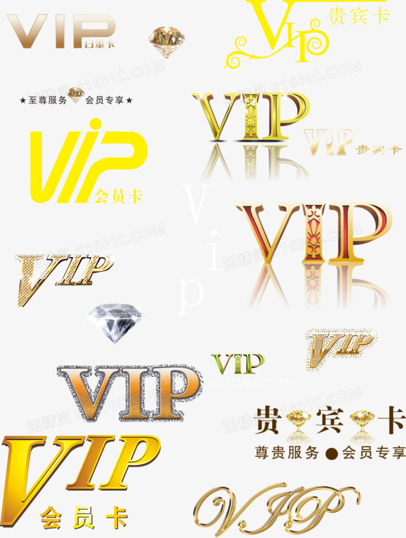 多种VIP会员艺术字立体字合集