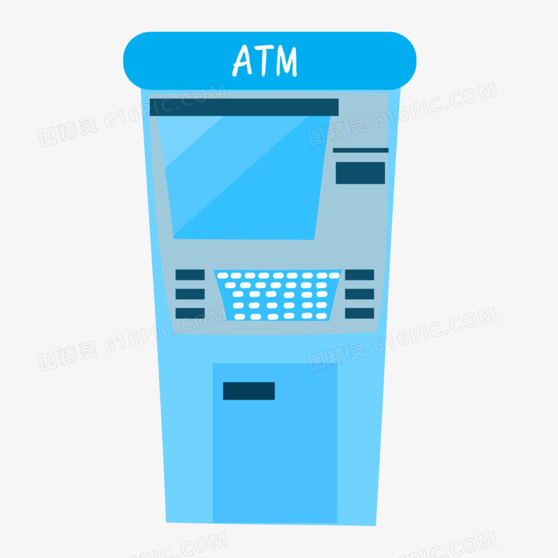 卡通ATM提款免抠素材