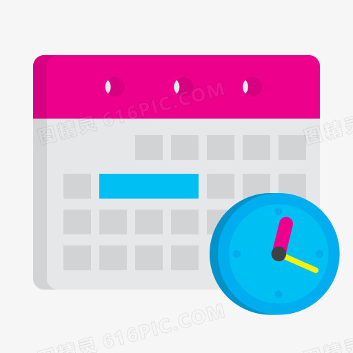 日历时钟管理计划时间表策略时间CMYK：产品开发