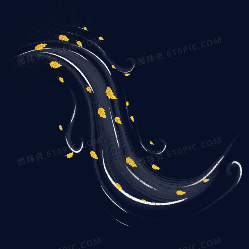 微卷风吹动黄色叶子漂浮素材