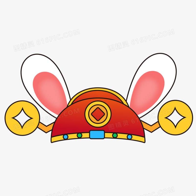 中国风兔耳朵头套中式兔头帽元素
