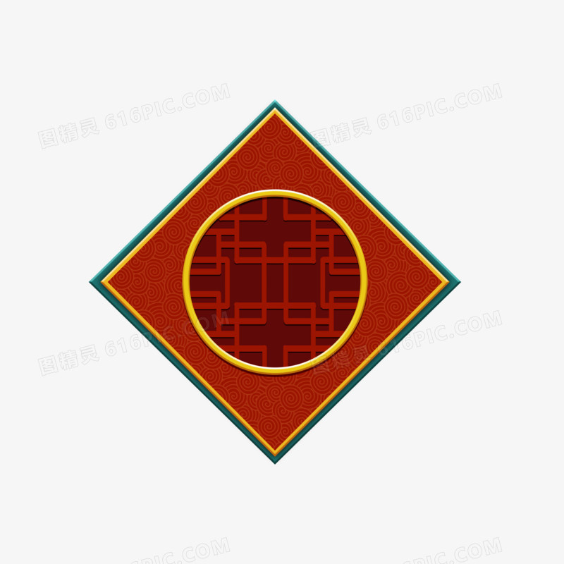 中国风红色复古边框设计素材