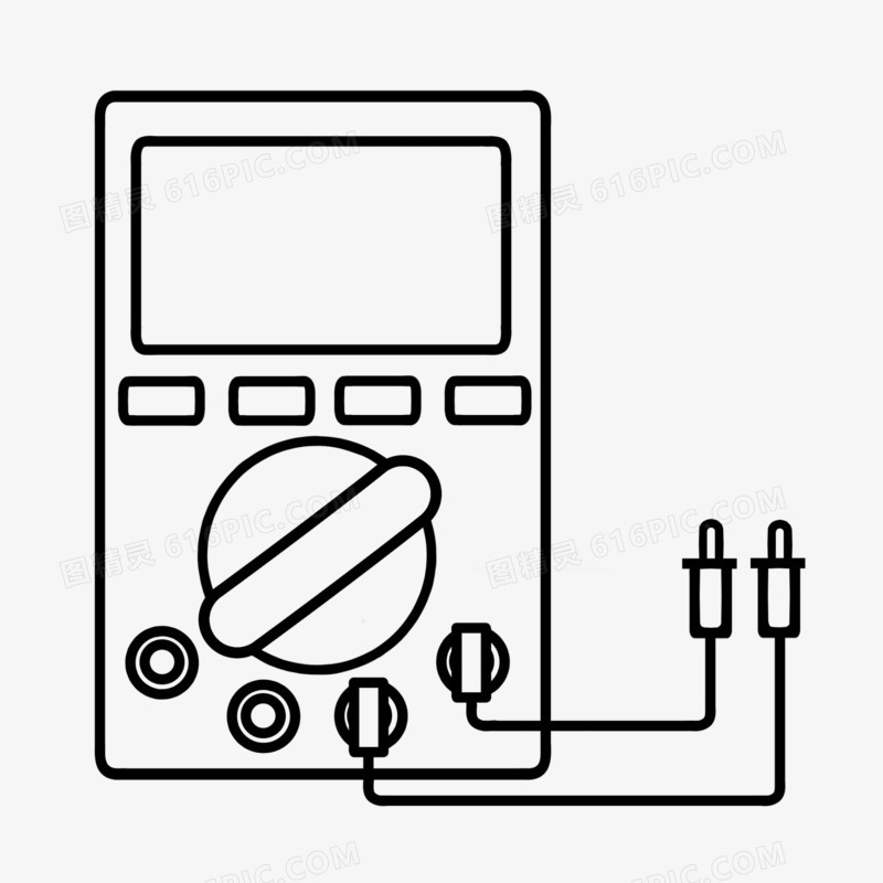 黑色万用表线稿元素