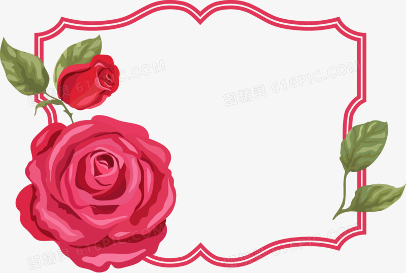 卡通手绘玫瑰花边框