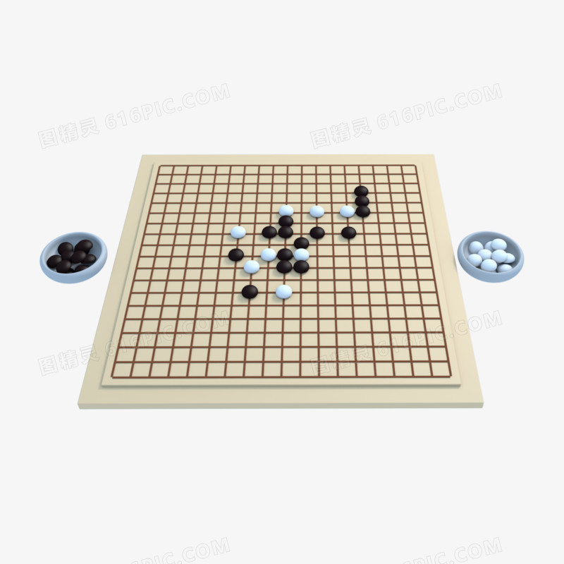 3D立体棋盘围棋素材