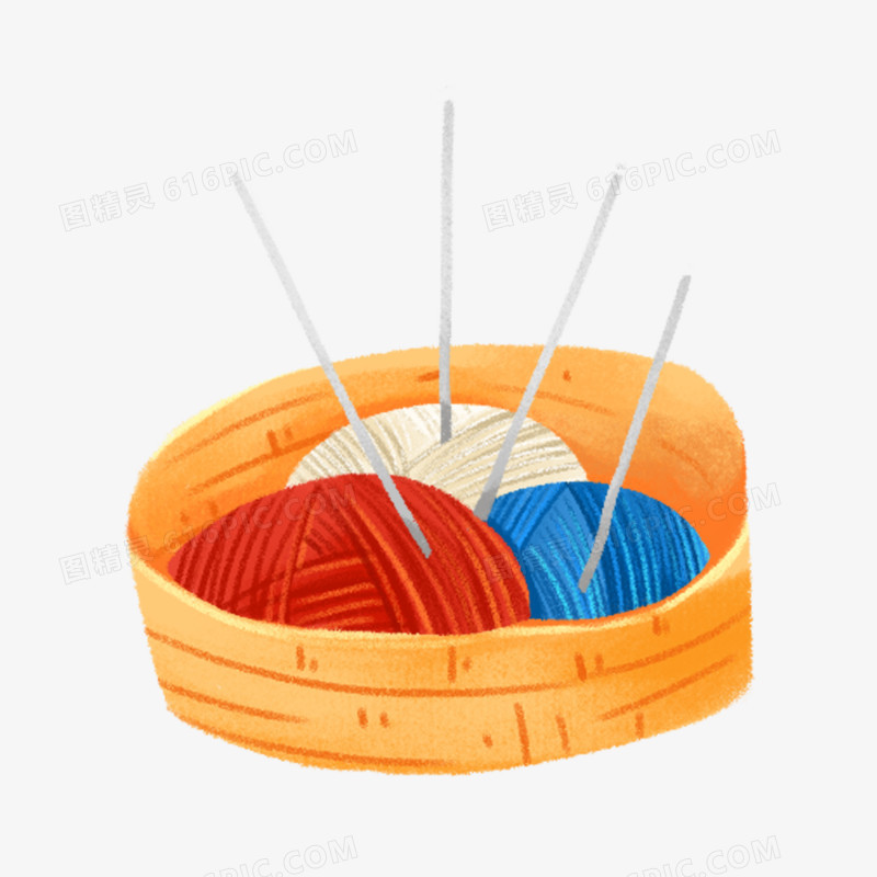 卡通手绘免抠毛线球素材