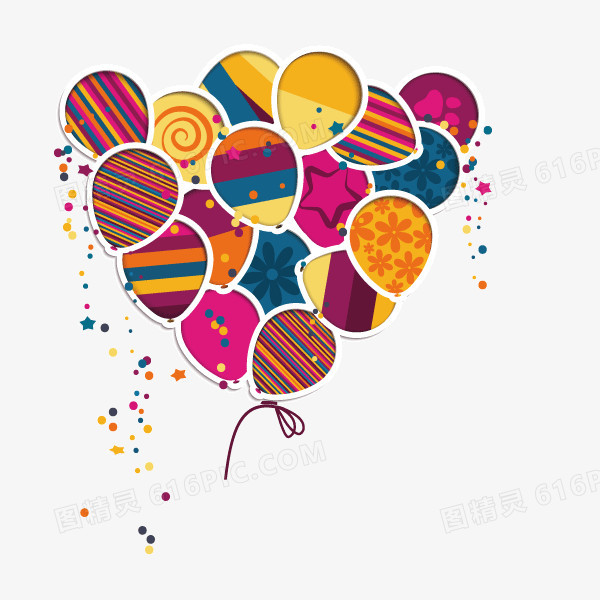 气球 节日元素 扁平化 彩色气球