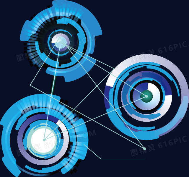 蓝色科技抽象炫酷圆环