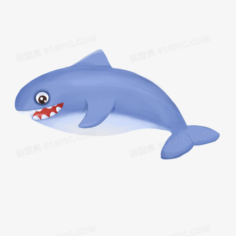 手绘卡通鲨鱼海洋生物素材