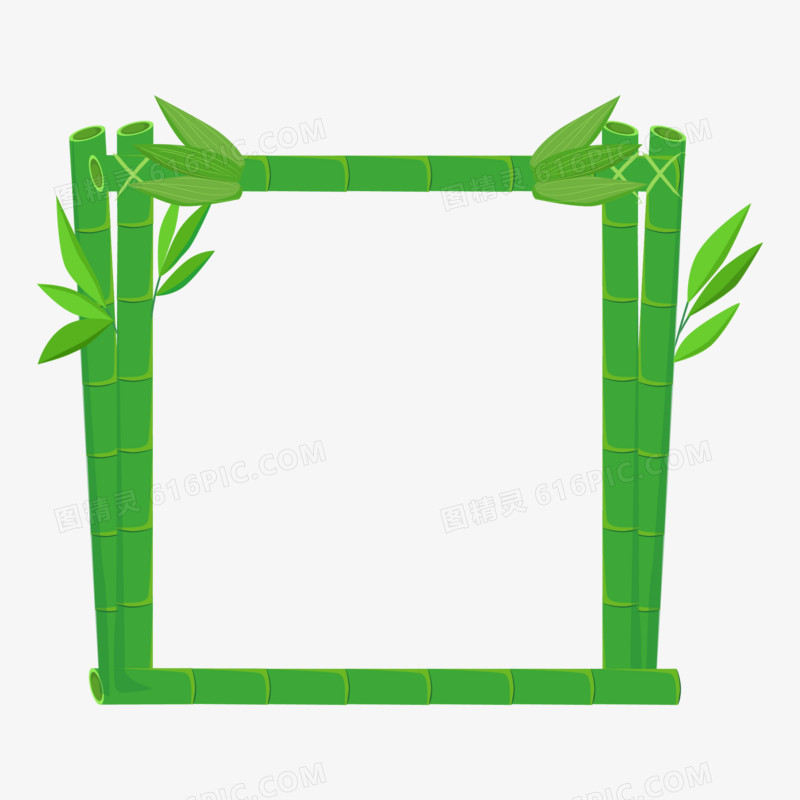 矢量免抠竹子边框元素
