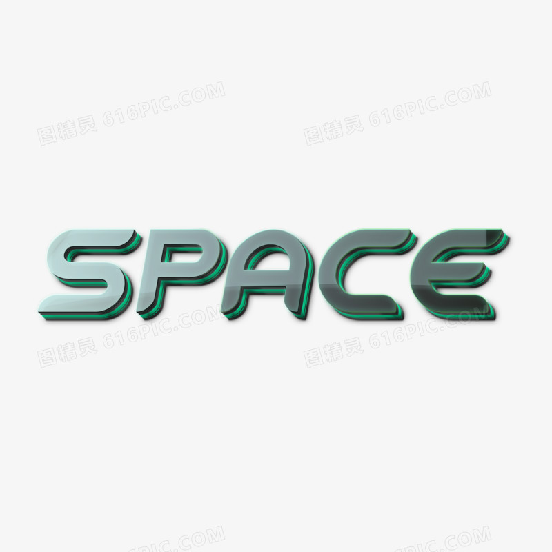 科技感3D立体SPACE空间艺术字