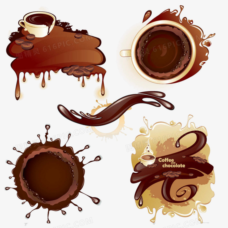 卡通素材美食图标 巧克力咖啡
