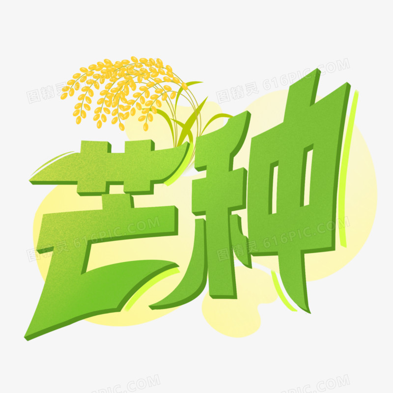 简约芒种艺术字设计