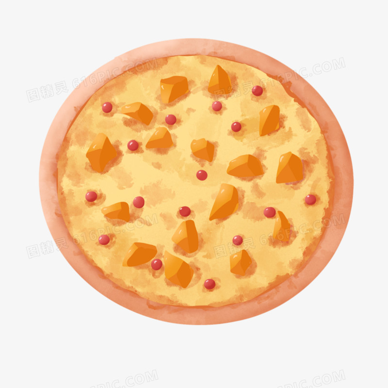手绘西餐美食披萨元素