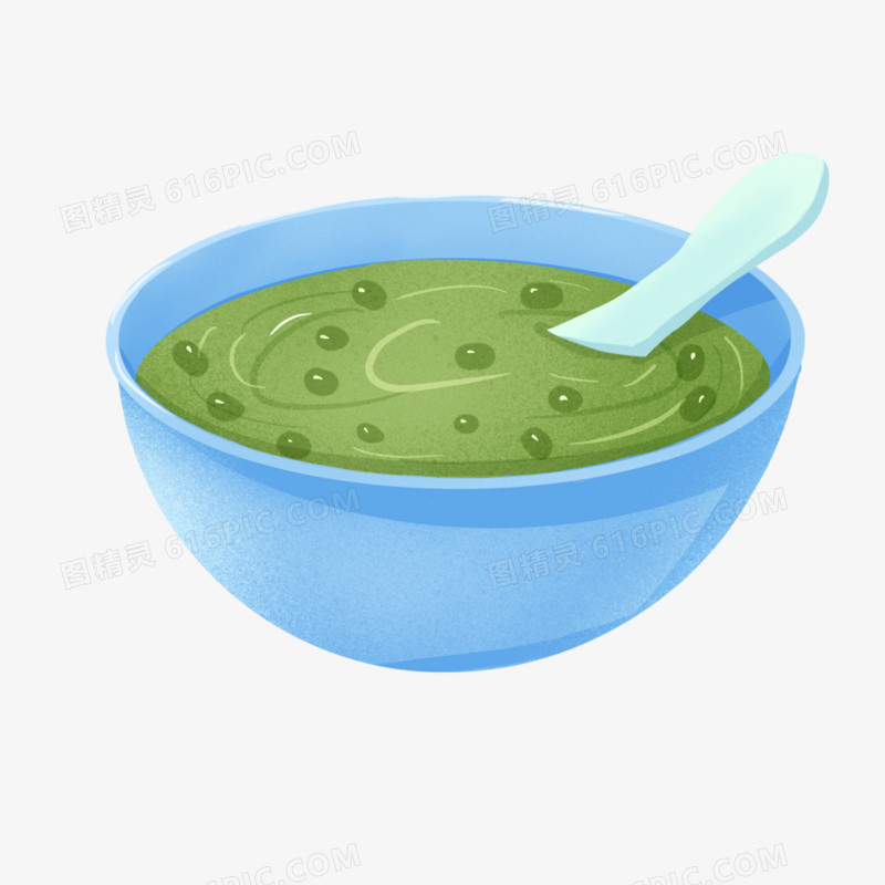 手绘绿豆汤免抠元素