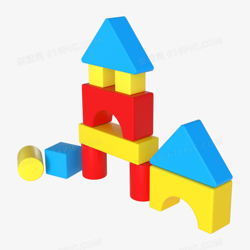 C4D积木城堡3D元素